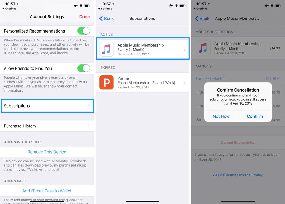 How to cancel apple music subscription